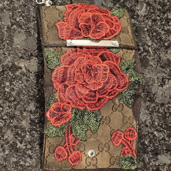 Gucci GG Web Canvas/Leather Trifold Wallet w/Patches & Wristlet Added - Picture 5 of 15